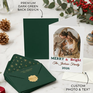 Modern Arched Family Photo Christmas Holiday Card