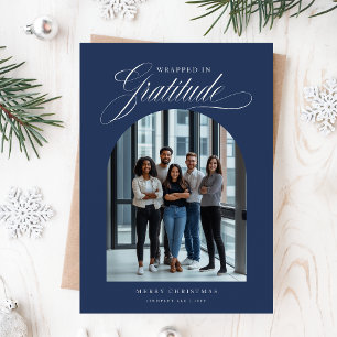Modern Arched Photo Business Christmas Card