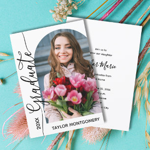 Modern Arched Photo Graduation Party Invitation