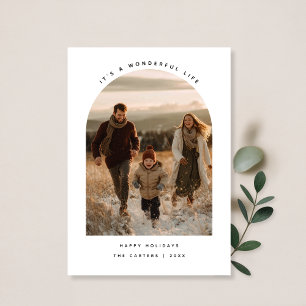  Modern Arched Photo It’s a Wonderful Life Holiday Card