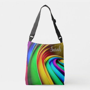 Modern Arched Rainbow Pride Monogram Crossbody Bag
