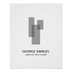 Modern Architectural Blocks Logo Download Poster