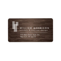 Modern Architectural Blocks Logo II on Dark Wood
