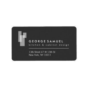 Modern Architectural Blocks Logo Label
