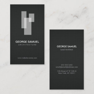 Modern Architectural Blocks Logo White/Gray Business Card