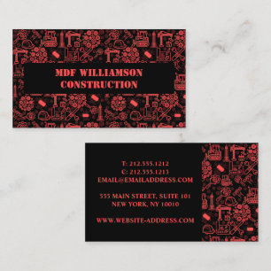 modern Architectural Blueprint Engineer Pattern Business Card