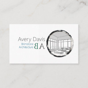 Modern Architectural Sketch Monogram Business Card
