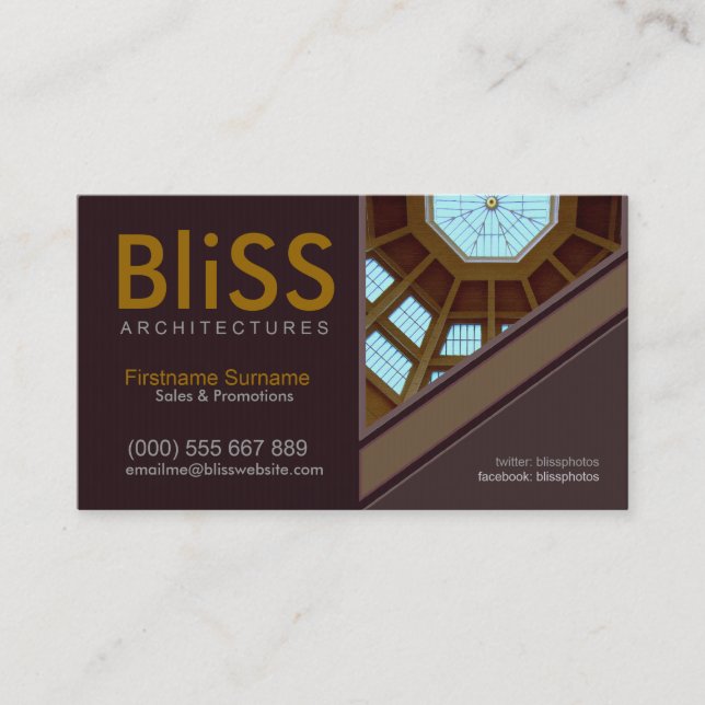 Modern Architecture Stylish w/ Photo template Busi Business Card (Front)