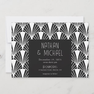 Modern Ard Deco Black and White Invitation