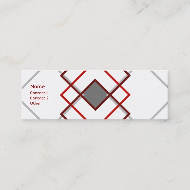 Modern  Argyle Mini Business Card (Front)