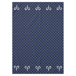 Modern Aries Zodiac Sign Blue Carbon Fibre Decor Tablecloth