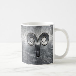Modern Aries Zodiac Sign Grunge Distressed Style Coffee Mug