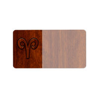 Modern Aries Zodiac Symbol on Mahogany like print