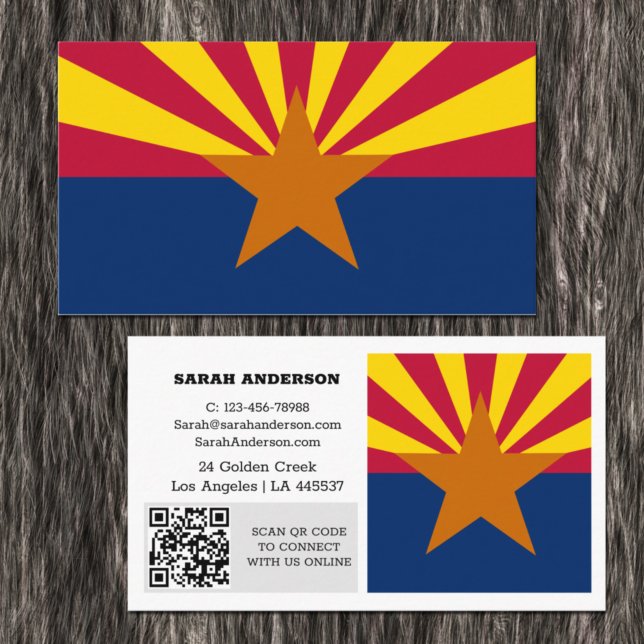 Modern Arizona Business Card, Arizona Flag / USA Card (Creator Uploaded)