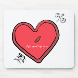 Modern Arrow & Heart Valentine's Love Chic Custom Mouse Pad