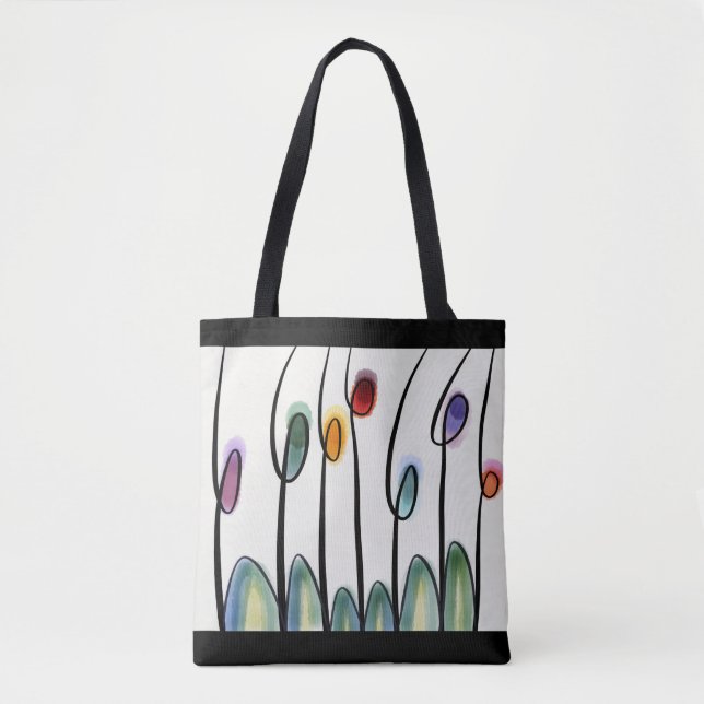 Modern art abstract flowers tote bag (Front)
