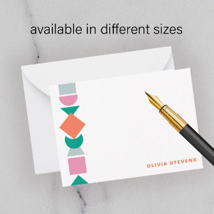 Modern art abstract geometric name personalised card