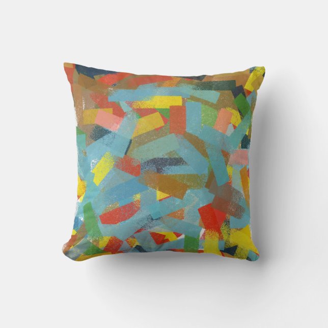 Modern art Abstract Geometric Rectangles Painting  Cushion (Front)