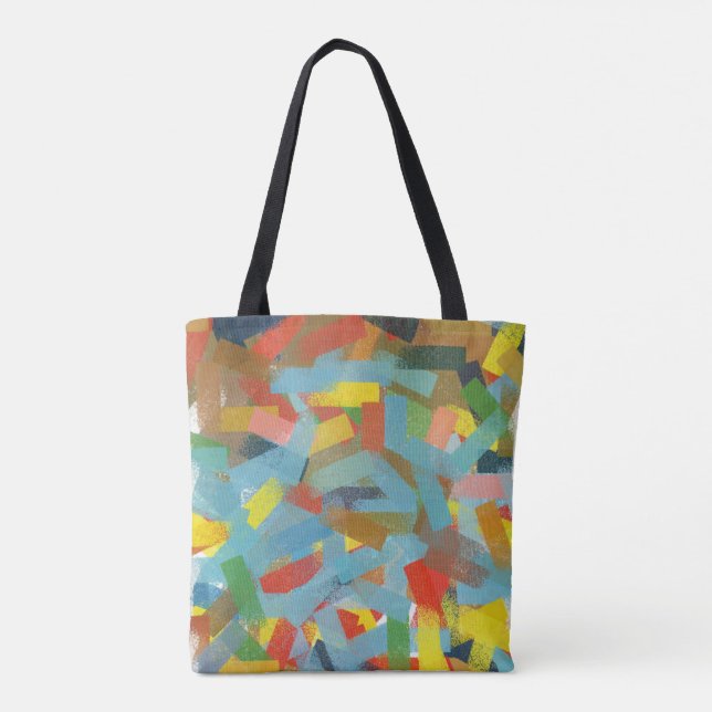 Modern art Abstract Geometric Rectangles Painting Tote Bag (Back)