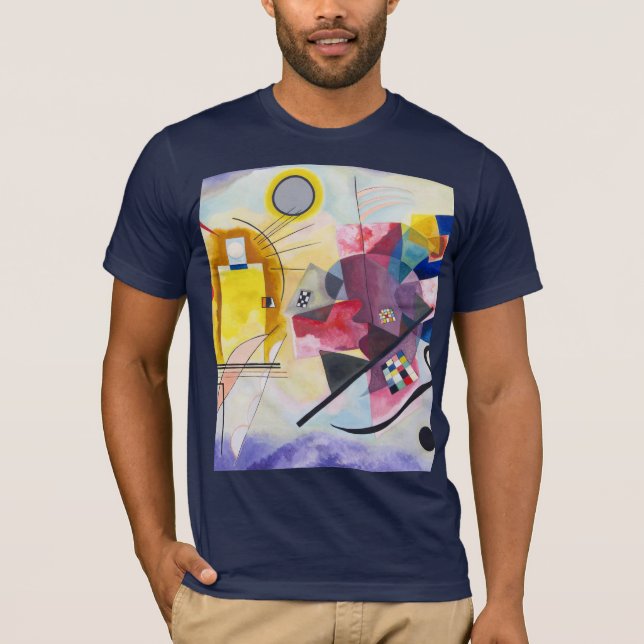 Modern Art Abstract Kandinsky Yellow Red Blue T-Shirt (Front)