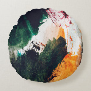 Modern art, abstract painting. Fine art abstract p Round Cushion