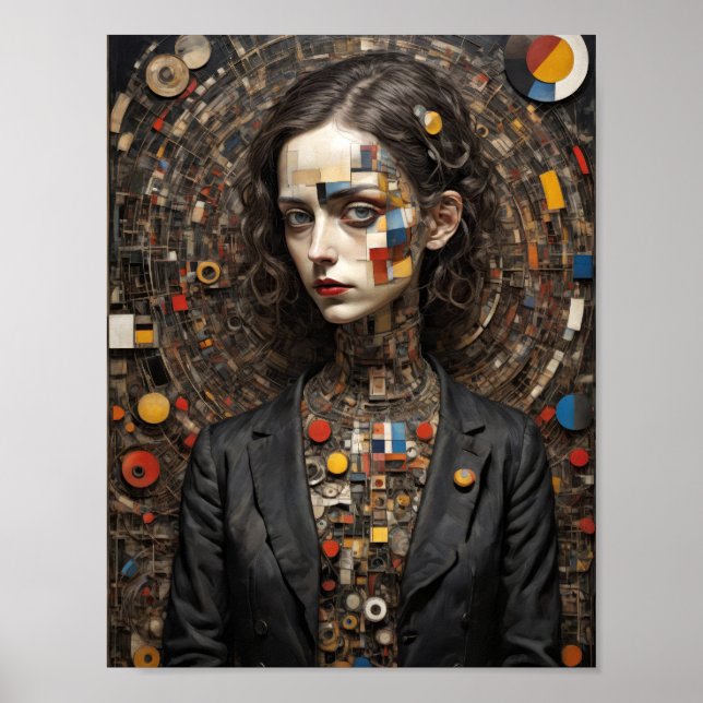 Modern art Avant Garde style woman abstract Poster (Front)