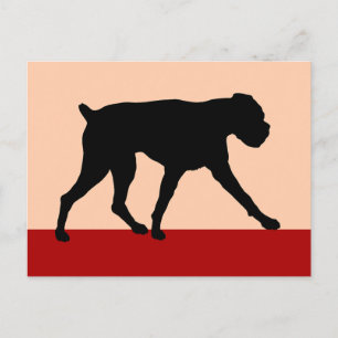 Modern Art Boxer Dog Postcard