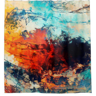 Modern art. Colorful contemporary artwork. Color s Shower Curtain