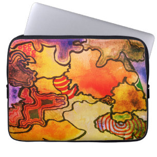 Modern art colourful abstract images laptop sleeve