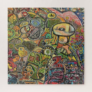 modern art colourful acrylics graffiti painting jigsaw puzzle