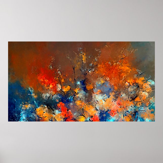 Modern art. Colourful contemporary artwork. Colour Poster (Front)