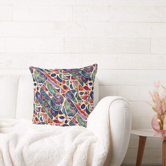 Modern Art Colourful Mosaic  Cushion (Couch)