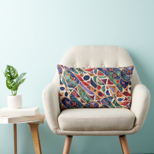 Modern Art Colourful Mosaic Lumbar Cushion