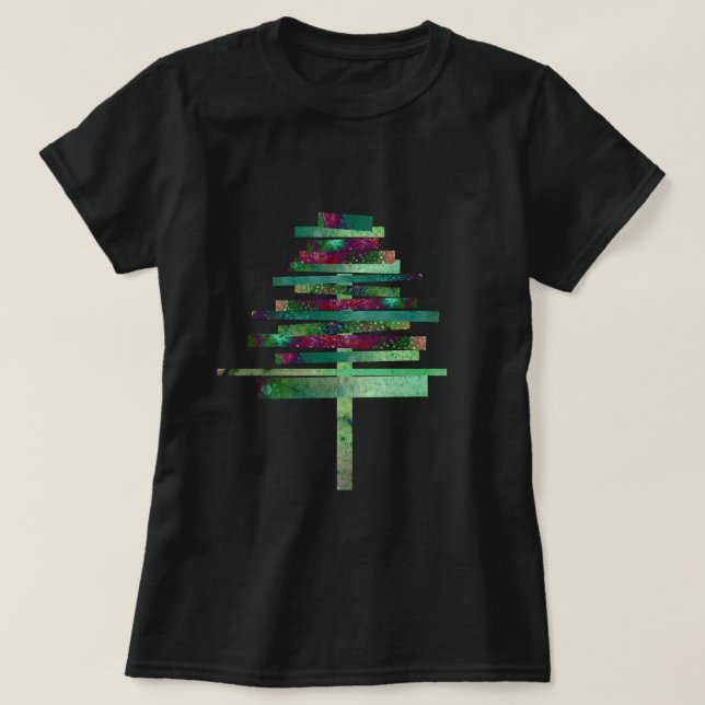Modern art craft Christmas tree T-Shirt (Design Front)