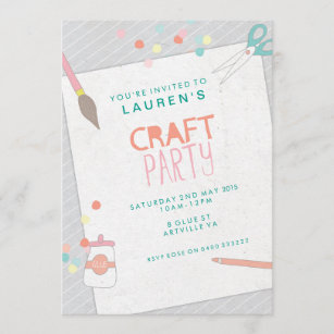Modern Art & Craft Party Invitation