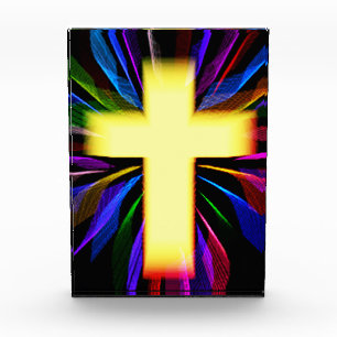 Modern art cross photo block