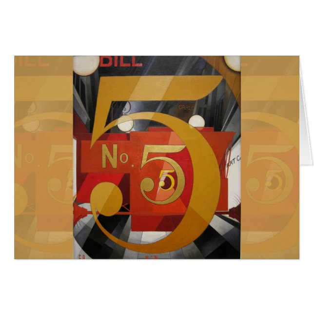 Modern Art Cubist Demuth Figure 5 in Gold (Front Horizontal)