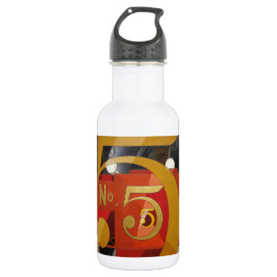 Modern Art Cubist Demuth Figure 5 in Gold 532 Ml Water Bottle