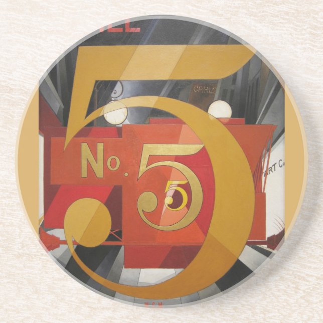 Modern Art Cubist Demuth Figure 5 in Gold Coaster (Front)
