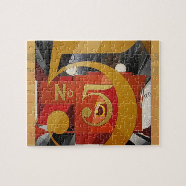 Modern Art Cubist Demuth Figure 5 in Gold Jigsaw Puzzle (Horizontal)