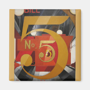 Modern Art Cubist Demuth Figure 5 in Gold Magnet