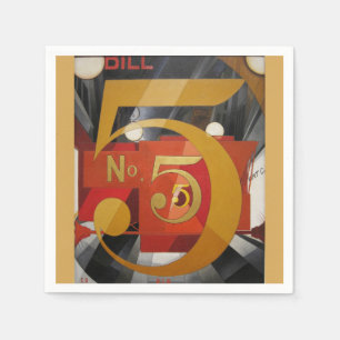 Modern Art Cubist Demuth Figure 5 in Gold Napkin