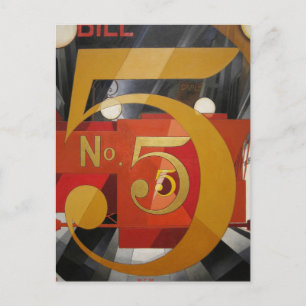 Modern Art Cubist Demuth Figure 5 in Gold Postcard