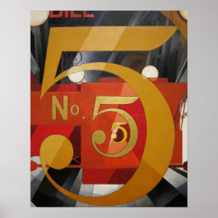 Modern Art Cubist Demuth Figure 5 in Gold Poster