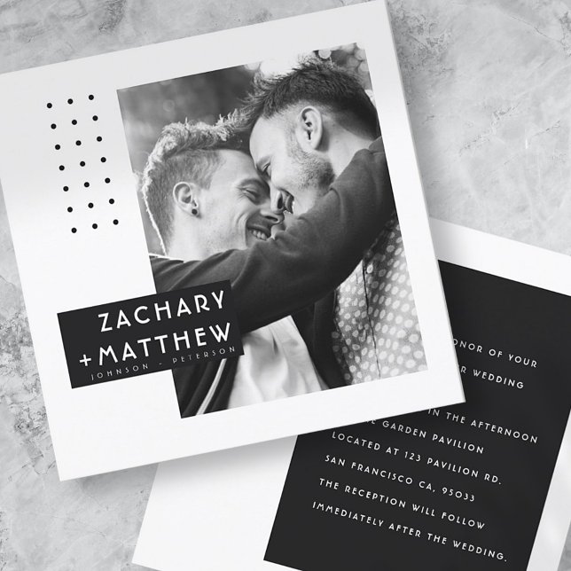 Modern Art Custom Photo Wedding Invitation (Creator Uploaded)
