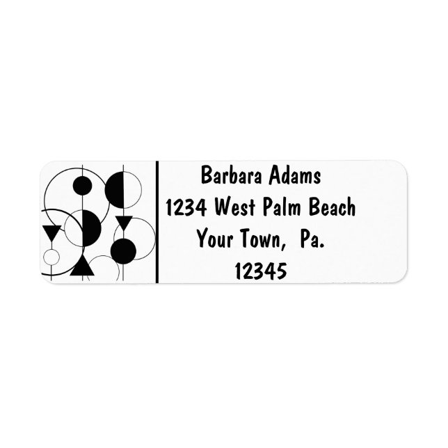 Modern Art Customised Return Address Label (Front)