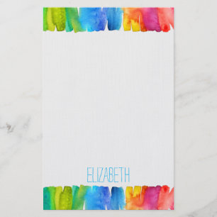 Modern art cute art girl personalised stationery