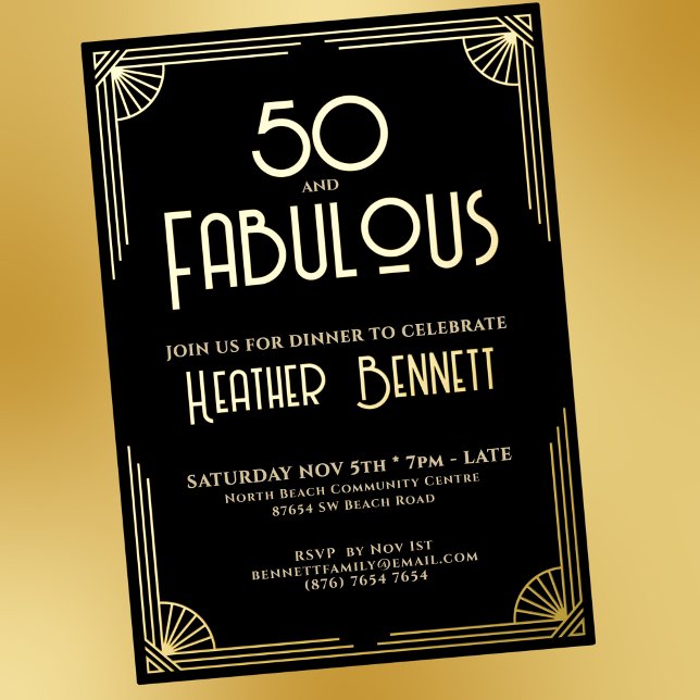 Modern Art Deco 50 and Fabulous Birthday  (Creator Uploaded)