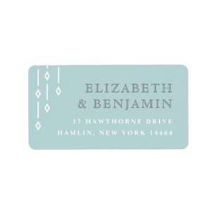 Modern Art Deco Aqua Mint Return Address Label