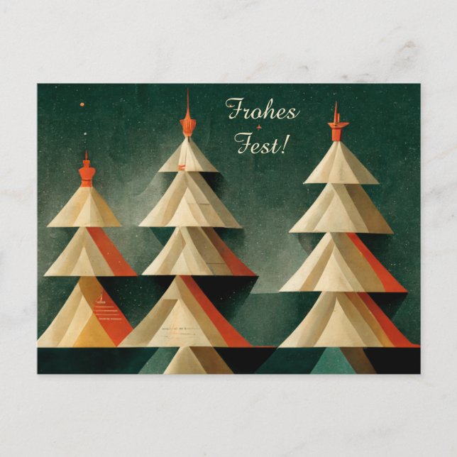 Modern Art Deco Christmas card Frohes Fest (Front)